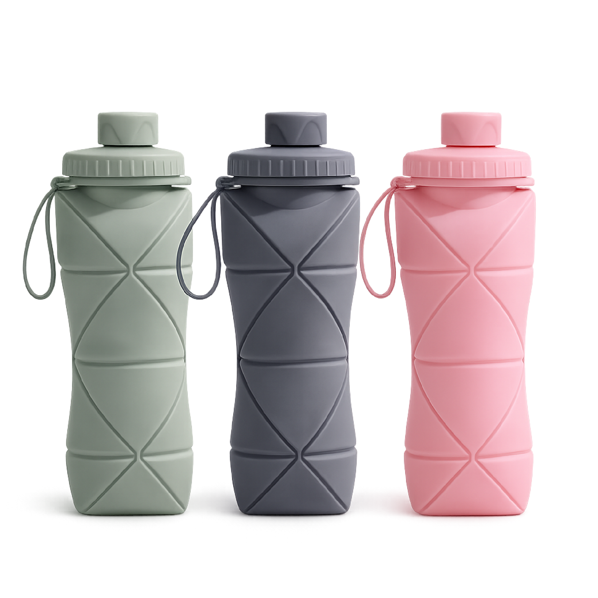 Vista 5 de Botella Plegable Silicona Agua Portatil - COLOR: VERDE